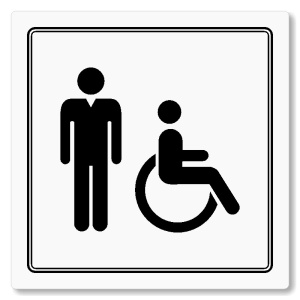 WC muži Invalidé, 80x80mm, bílá, Utah